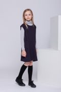 Dark violet sarafan with pockets