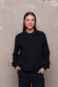 UNISEX BLACK JUMPER WITH MERINO WOOL